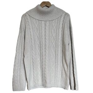 Talbots - Grey Sparkle Turtleneck/Cowl Sweater | Large